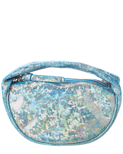 By Far Baby Cush Hologram Leather Hobo Bag In Blue