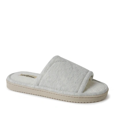 Dearfoams Women's Demi Rib Knit Slide In Oatmeal Heather