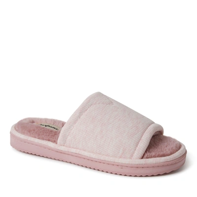 Dearfoams Women's Demi Rib Knit Slide In Pink