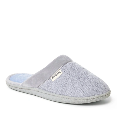 Dearfoams Womens Samantha Chenille Scuff With Quilted So In Grey