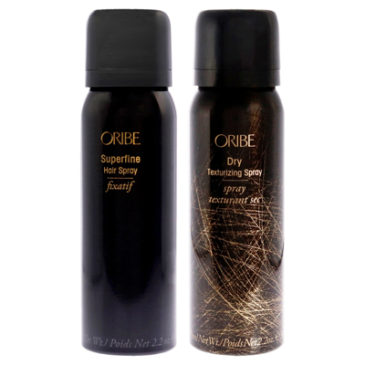 Oribe Superfine Hairspray And Dry Texturizing Spray Kit By  For Unisex - 2 Pc Kit 2.2 oz Hair Spray, In Black