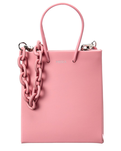 Medea Leather Tote In Pink