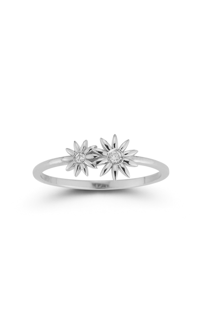 Ember Fine Jewelry 14k White Gold & Diamond Daisy Ring In Silver