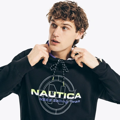 Nautica Mens Sailing Team Pullover Hoodie In Black