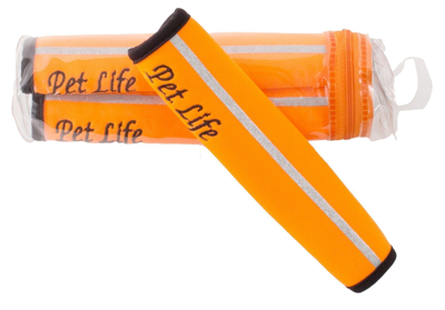 Pet Life 'extreme-neoprene' Joint Protective Safety Recovery And Reflective Pet Dog Sleeves - Set O In Orange