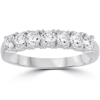 POMPEII3 3/4 CT LAB GROWN DIAMOND EX3 7-STONE WEDDING RING 14K WHITE GOLD