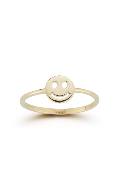 Ember Fine Jewelry 14k Gold Smiley Face Ring In White