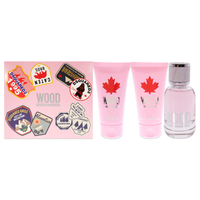 Dsquared2 Wood By  For Women - 3 Pc Gift Set 1.7oz Edt Spray, 1.7oz Body Lotion, 1.7oz Bath And Showe In Pink