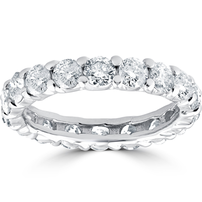 Pompeii3 3ct Diamond Eternity Wedding Ring Lab Grown Diamonds 14k White Gold In Multi