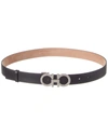 Ferragamo Strass Gancini-buckle Leather Belt In Black