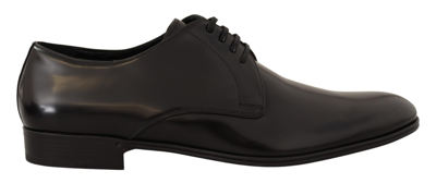 Dolce & Gabbana Black Leather Lace Up Mens Formal Derby Mens Shoes