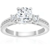 Pompeii3 1 Ct Diamond Engagement Ring 3-stone 14k White Gold