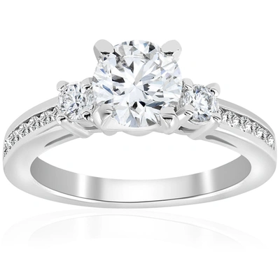 Pompeii3 1 Ct Diamond Engagement Ring 3-stone 14k White Gold