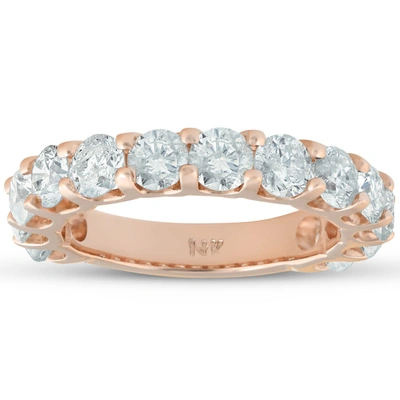 Pompeii3 2 1/2ct Diamond U Prong Wedding Ring 14k Rose Gold Anniversary Band In Pink