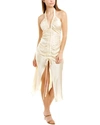 Nicholas Allia Silk Midi Dress In Beige