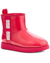 Ugg Classic Clear Mini Rubber Ankle Boots In Red