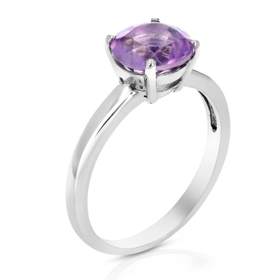 Vir Jewels 1.25 Cttw Purple Amethyst Ring .925 Sterling Silver With Rhodium Round 8 Mm In Grey