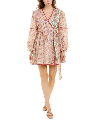 Ash & Eden Fara Mini Wrap Dress In Pink