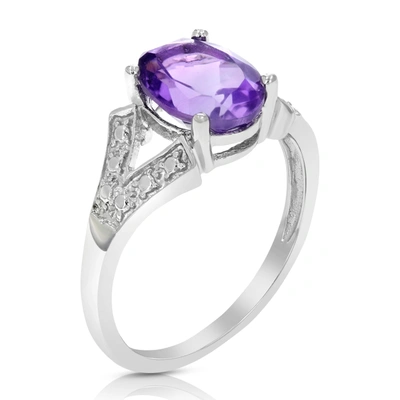 Vir Jewels 1.70 Cttw Purple Amethyst Ring .925 Sterling Silver With Rhodium Oval 9x7 Mm
