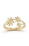 Ember Fine Jewelry 14k Gold & Diamond Triple Daisy Ring In Gold