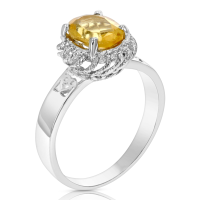 Vir Jewels 1.60 Cttw Citrine Ring .925 Sterling Silver With Rhodium Plating Filigree Oval