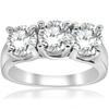 Pompeii3 1ct Three Stone Diamond Engagement Ring 14k White Gold In White