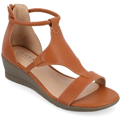 Journee Collection Collection Women's Trayle Sandal Wedge In Brown