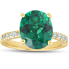 Pompeii3 Emerald & Diamond 3/8 Ct Ring 14k Yellow Gold In Multi