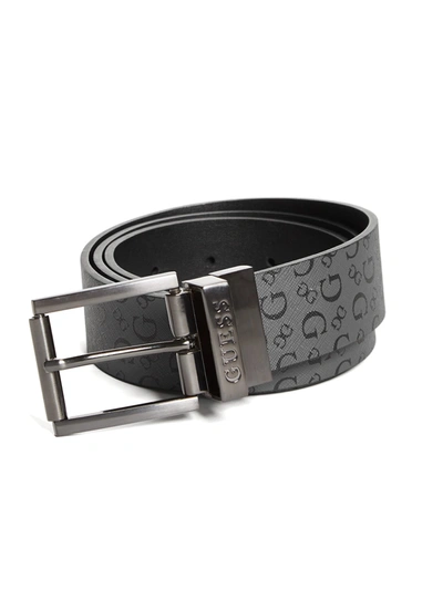 Guess Factory Logo Reversible Belt In Grey