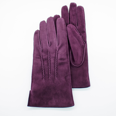 Portolano Suede Gloves In Purple
