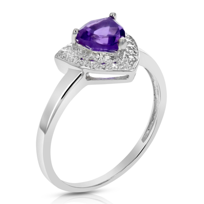 Vir Jewels 0.60 Cttw Purple Amethyst Ring .925 Sterling Silver Solitaire Triangle 6 Mm In Grey