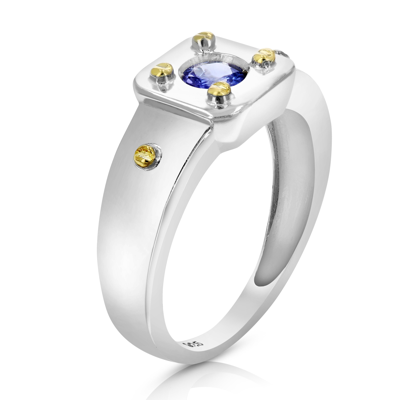 Vir Jewels 1/4 Cttw Tanzanite Ring In .925 Sterling Silver With Rhodium Round Plating Shape In White