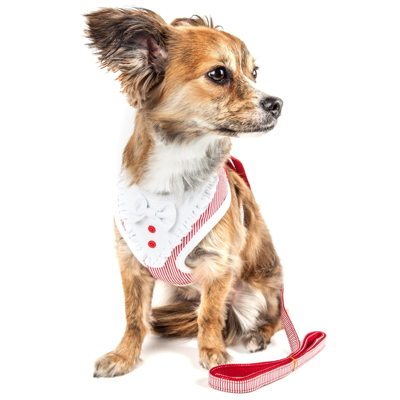 Pet Life Luxe 'spawling' 2-in-1 Adjustable Fashion Dog Harness And Leash In Red