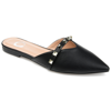 Journee Collection Women's Dreah Studded Pointed Toe Mules In Black