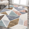 JONATHAN Y Aileen Geometric Scandi Colorblock Carved Multi Area Rug