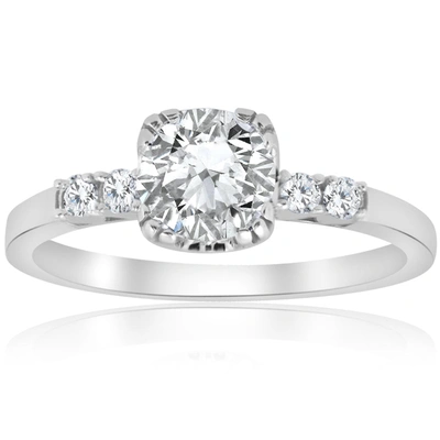 Pompeii3 1.15 Ct Solitaire Diamond Vintage Engagement Ring 14k White Gold