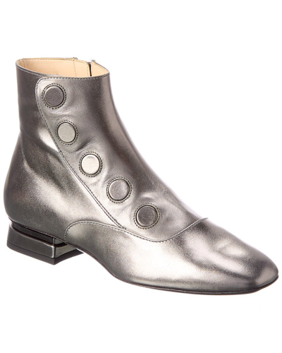Tod's Tods Leather Bootie In Silver
