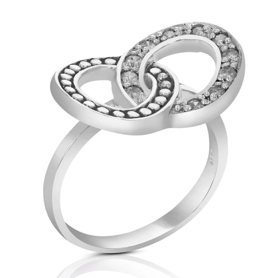 Vir Jewels 1/4 Cttw Diamond Ring In .925 Sterling Silver With Rhodium Round Prong Set