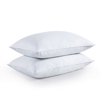 PUREDOWN Peace Nest Set of 2 Feather Down Bed Pillows w/ 100% Cotton Cover