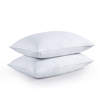 Puredown Peace Nest Set Of 2 Feather Down Bed Pillows W/ 100% Cotton Cover In White