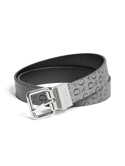 Guess Factory Logo Reversible Belt In Grey