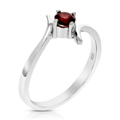 Vir Jewels 1/4 Cttw Garnet Ring In .925 Sterling Silver With Rhodium Plating Round Shape In White