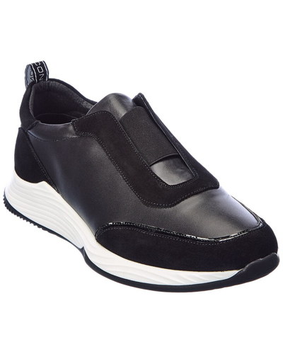 French Connection Jamal Leather & Suede Sneaker In Black