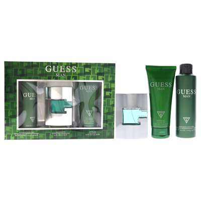 Guess For Men - 3 Pc Gift Set 2.5oz Edt Spray, 6oz Deodorizing Body Spray, 6.7oz Shower Gel In Green