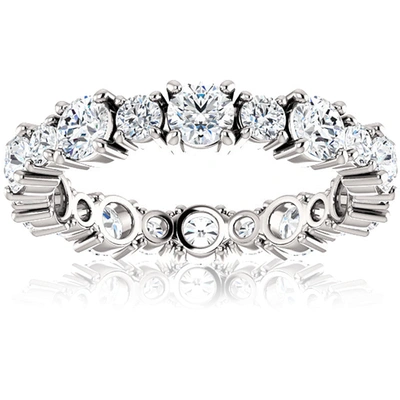 Pompeii3 2 3/4 Ct Diamond Eternity Ring 14k White Gold Womens Anniversary Wedding Band In Silver