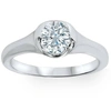 Pompeii3 3/4ct Bezel Solitaire Lab Created Diamond Engagement Ring 14k White Gold In Silver