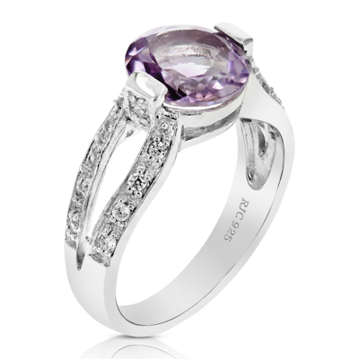 Vir Jewels 1.85 Cttw Purple Amethyst Ring .925 Sterling Silver With Rhodium Round 9 Mm