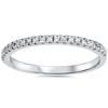 Pompeii3 1/5ct Pave Diamond Wedding Ring 10k White Gold In Silver