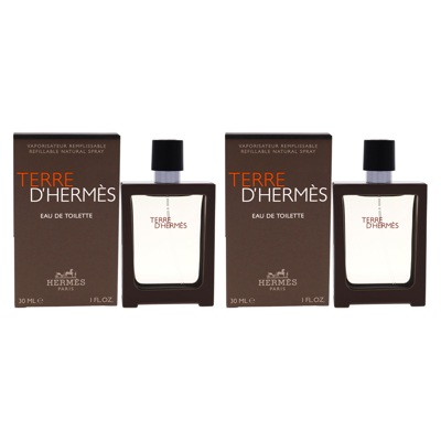 Hermes Terre D By  For Men - 1 oz Edt Spray (refill) - Pack Of 2 In Brown