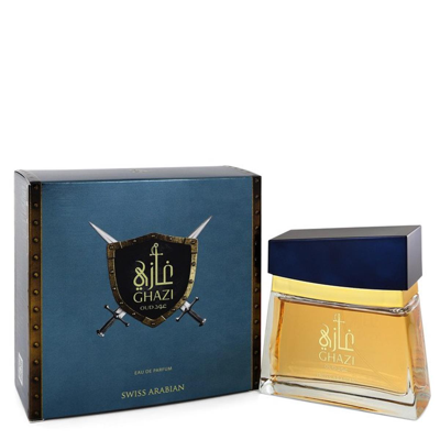 Swiss Arabian 548641 3.4 oz Eau De Perfume Spray For Men - Aravbian Ghazi Oud In Blue